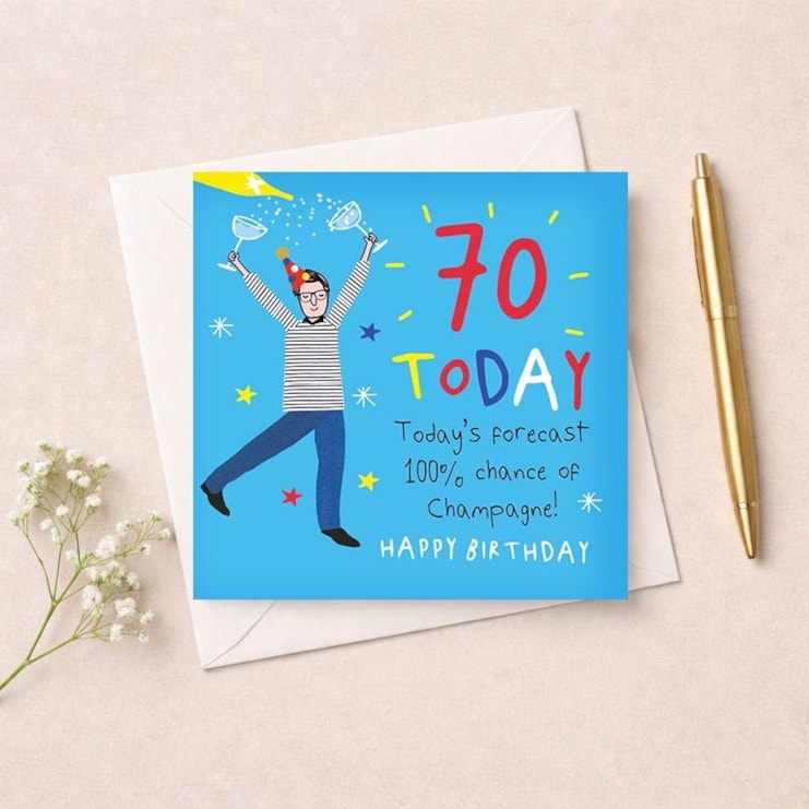 Age 70 Birthday Card - Champagne Age 70 Birthday Card - Champagne