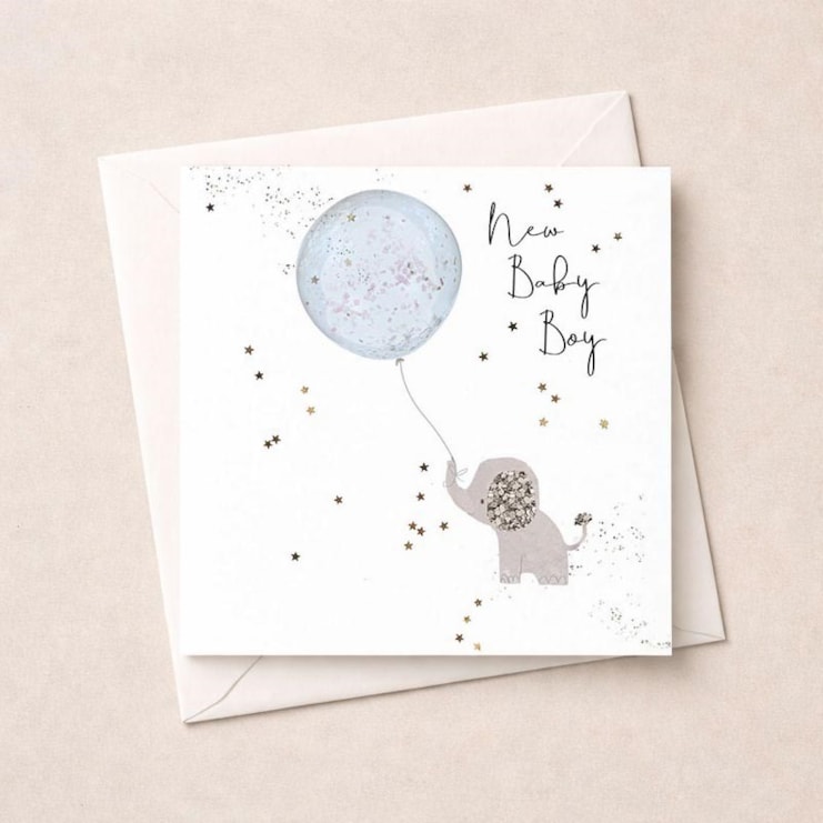 New Baby Boy Card - Elephant