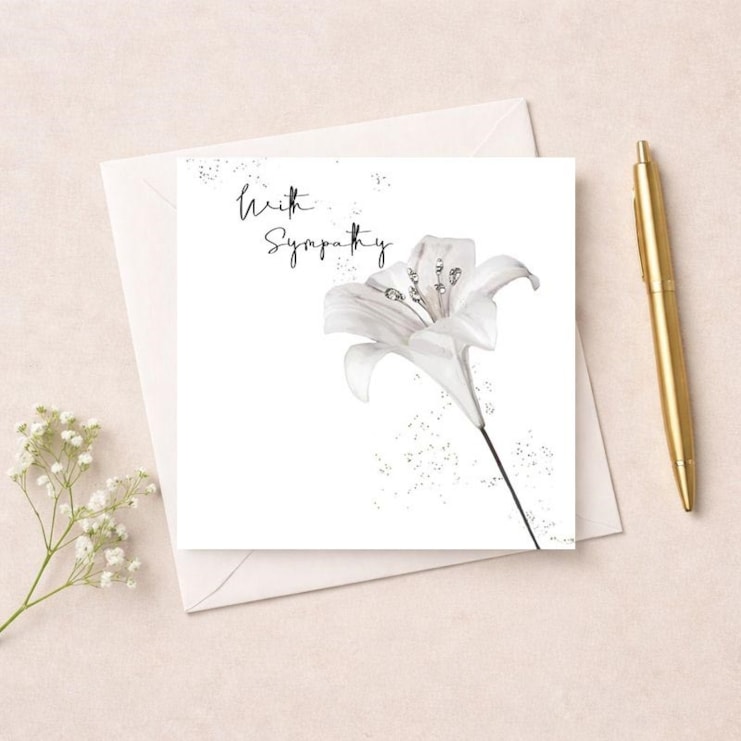 Sympathy Card - White Lily Sympathy Card - White Lily
