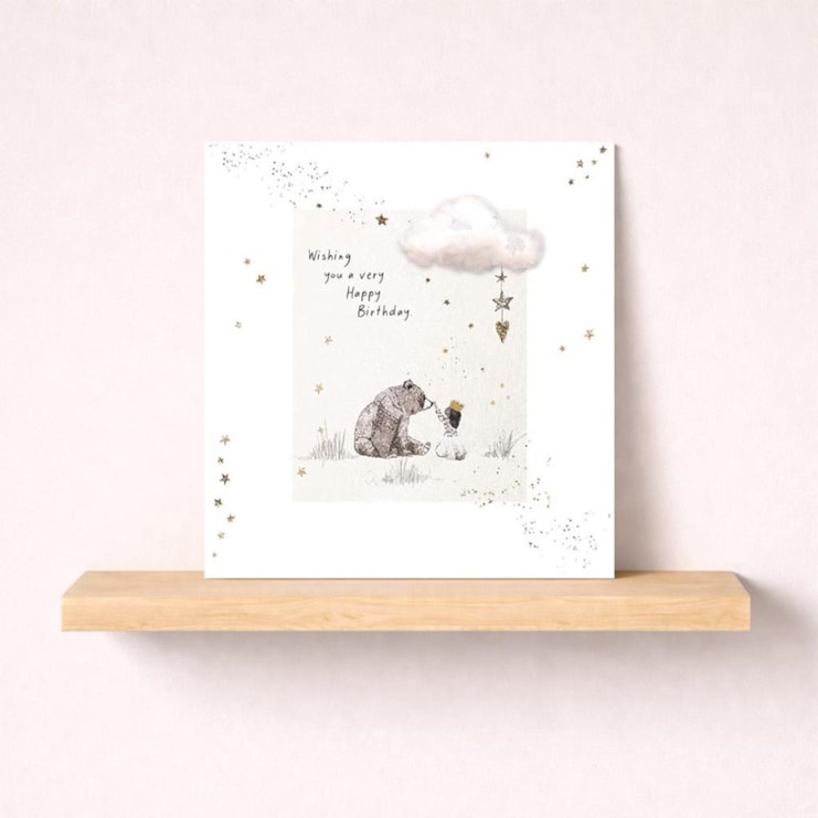 Birthday Card - Bear With Girl