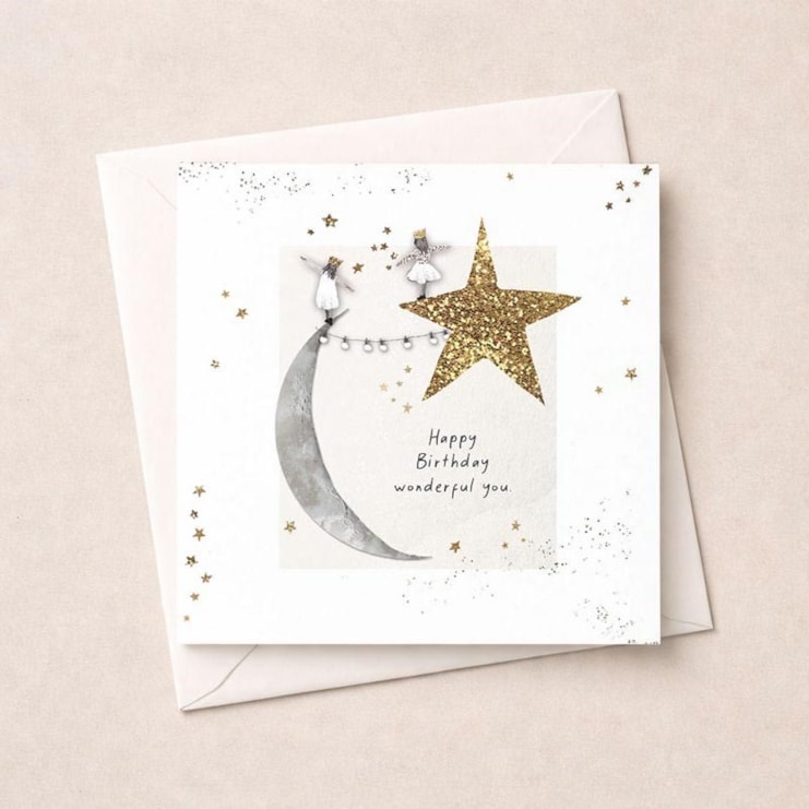Birthday Card - Moon And Stars Birthday Card - Moon And Stars