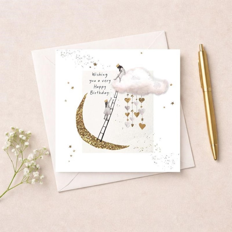 Birthday Card - Moon And Cloud Birthday Card - Moon And Cloud