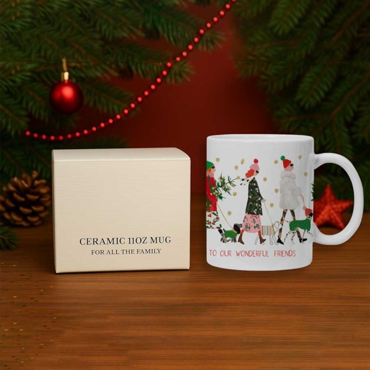 Personalised Christmas Mug - Strolling With The Dog Personalised Christmas Mug - Strolling With The Dog