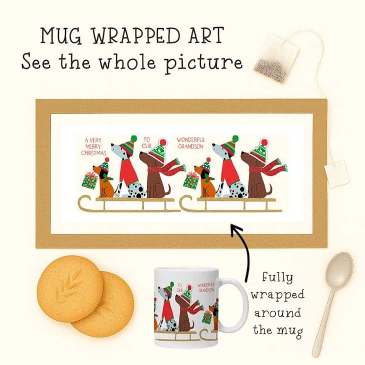 Personalised Christmas Mug - Dogs On A Sleigh Personalised Christmas Mug - Dogs On A Sleigh