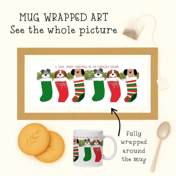 Personalised Christmas Mug - Dogs In Christmas Stockings Personalised Christmas Mug - Dogs In Christmas Stockings
