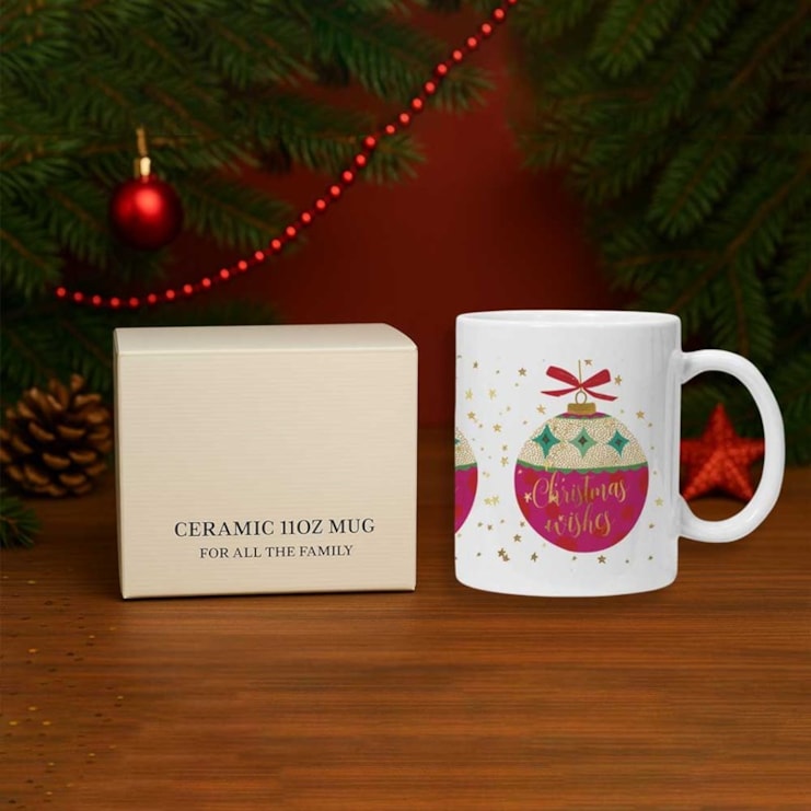 Personalised Christmas Mug - Christmas Baubles Personalised Christmas Mug - Christmas Baubles