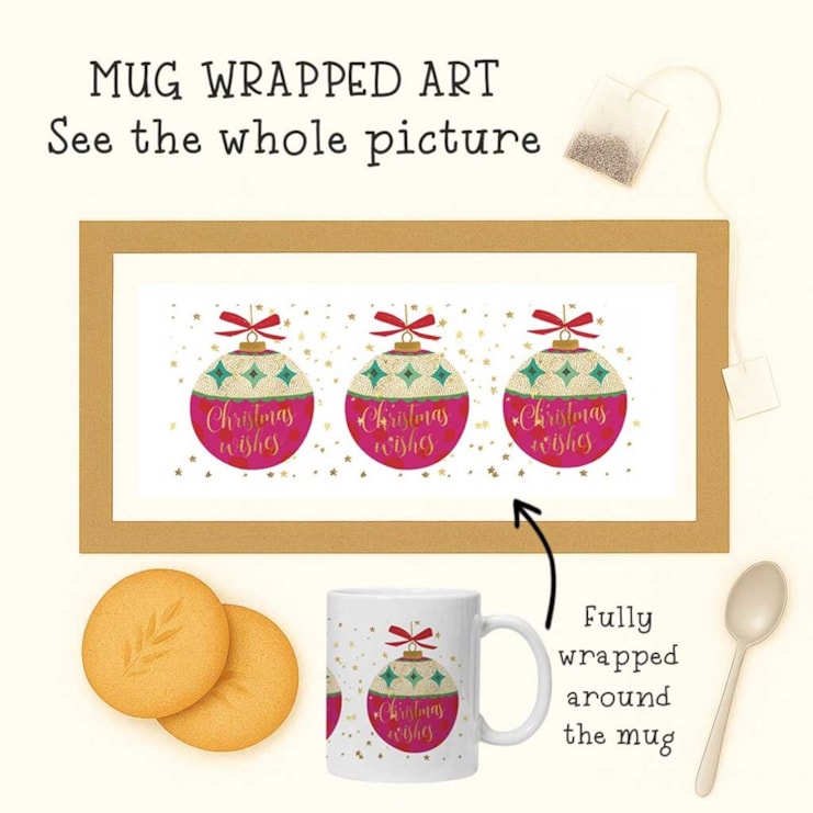 Personalised Christmas Mug - Christmas Baubles