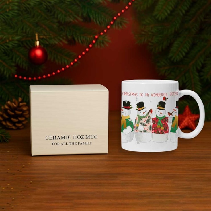 Personalised Christmas Mug - Robins & Snowmen Personalised Christmas Mug - Robins & Snowmen