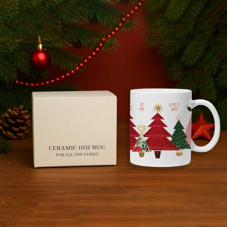 Personalised Christmas Mug - Christmas Trees Personalised Christmas Mug - Christmas Trees