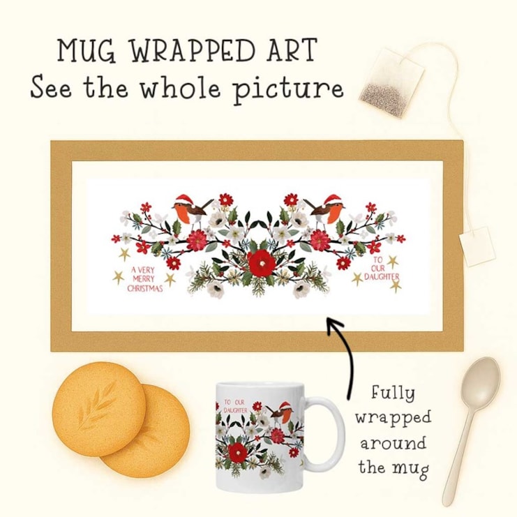 Personalised Christmas Mug - Robins On A Branch Personalised Christmas Mug - Robins On A Branch