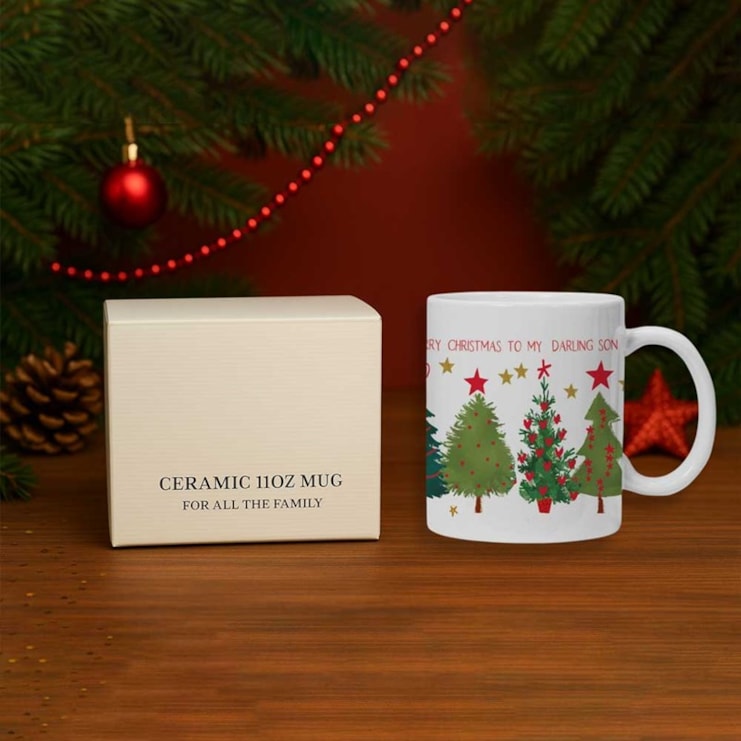 Personalised Christmas Mug - Christmas Trees