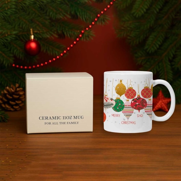 Personalised Christmas Mug - Christmas Baubles Personalised Christmas Mug - Christmas Baubles