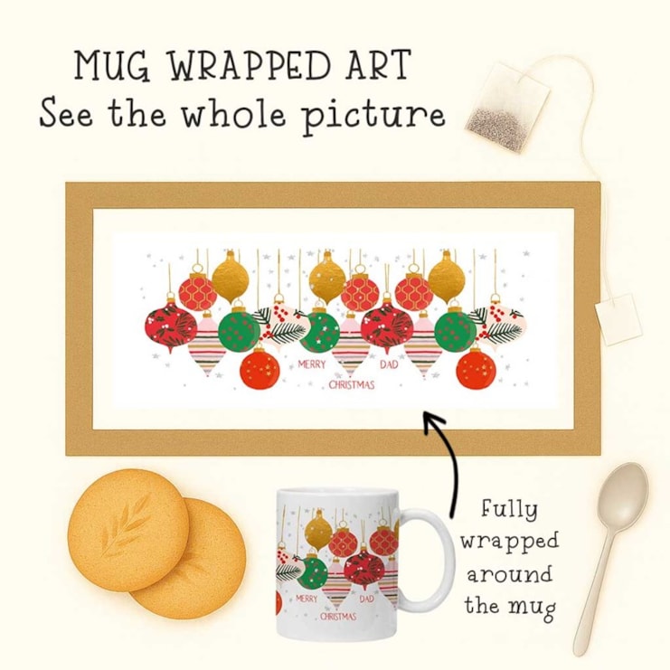 Personalised Christmas Mug - Christmas Baubles