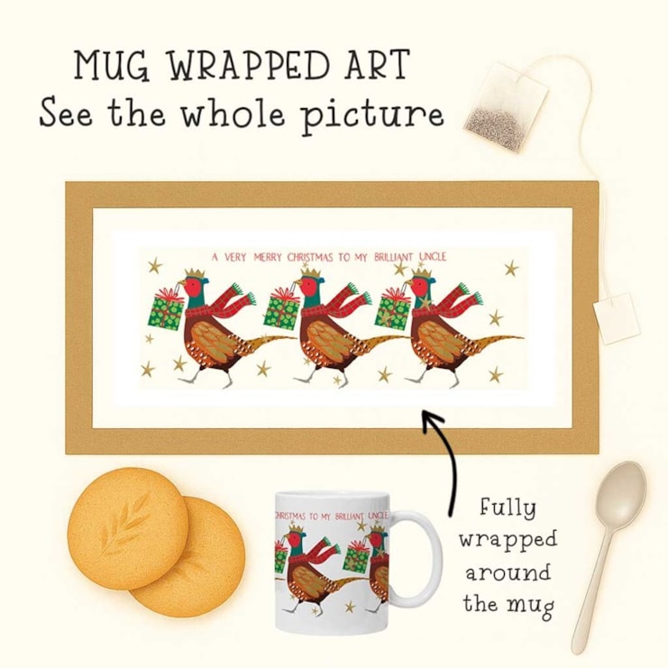 Personalised Christmas Mug - Pheasant With A Present Personalised Christmas Mug - Pheasant With A Present