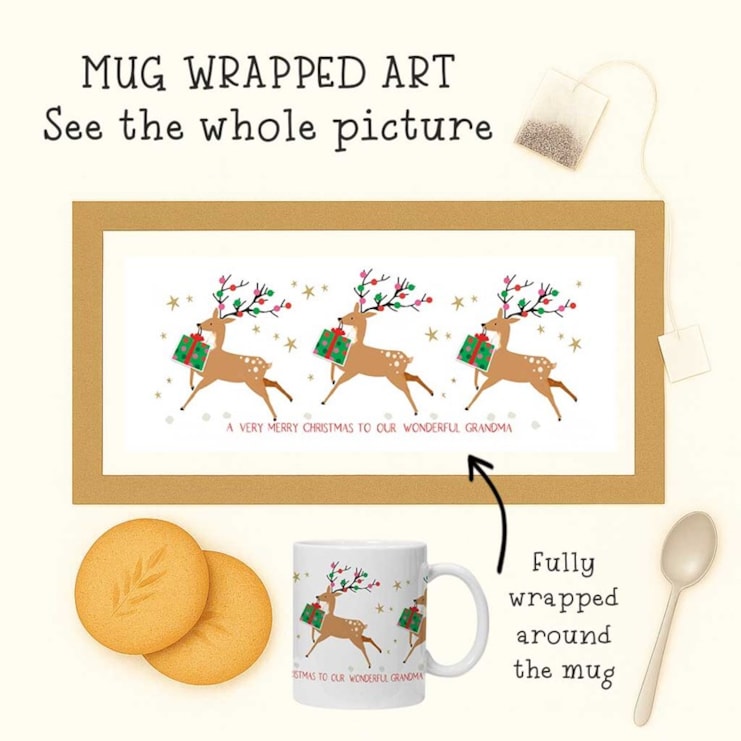 Personalised Christmas Mug - Reindeer With A Christmas Present