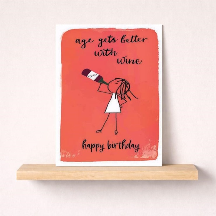 Birthday Card - Age Gets Better With Wine Birthday Card - Age Gets Better With Wine