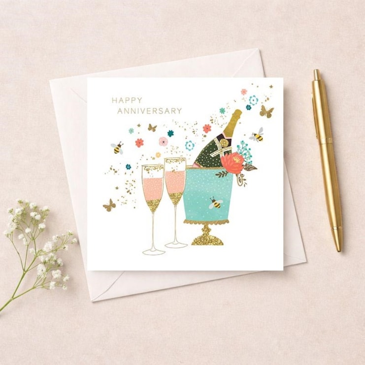 Anniversary Card - Champagne