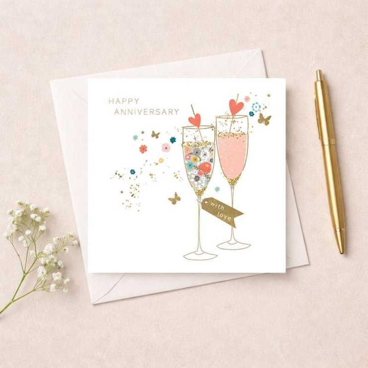 Anniversary Card - Champagne Flutes Anniversary Card - Champagne Flutes