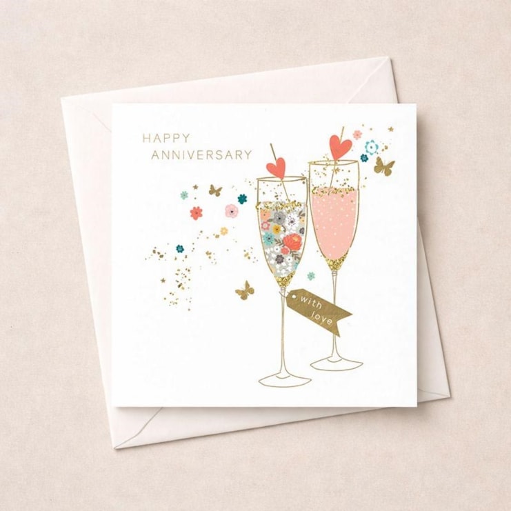 Anniversary Card - Champagne Flutes Anniversary Card - Champagne Flutes