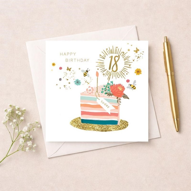 Age 18 Birthday Card - Slice Of Cake