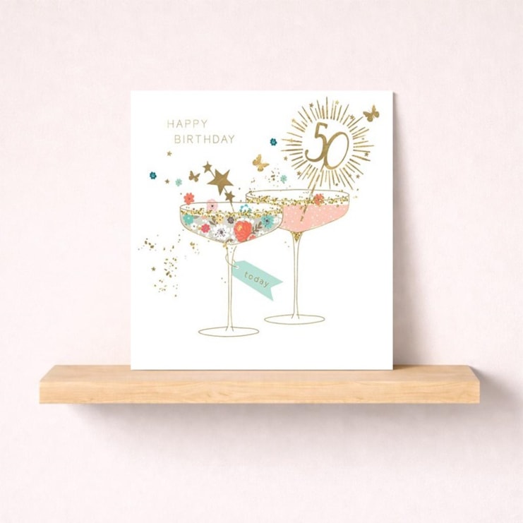 Age 50 Birthday Card - Cocktails