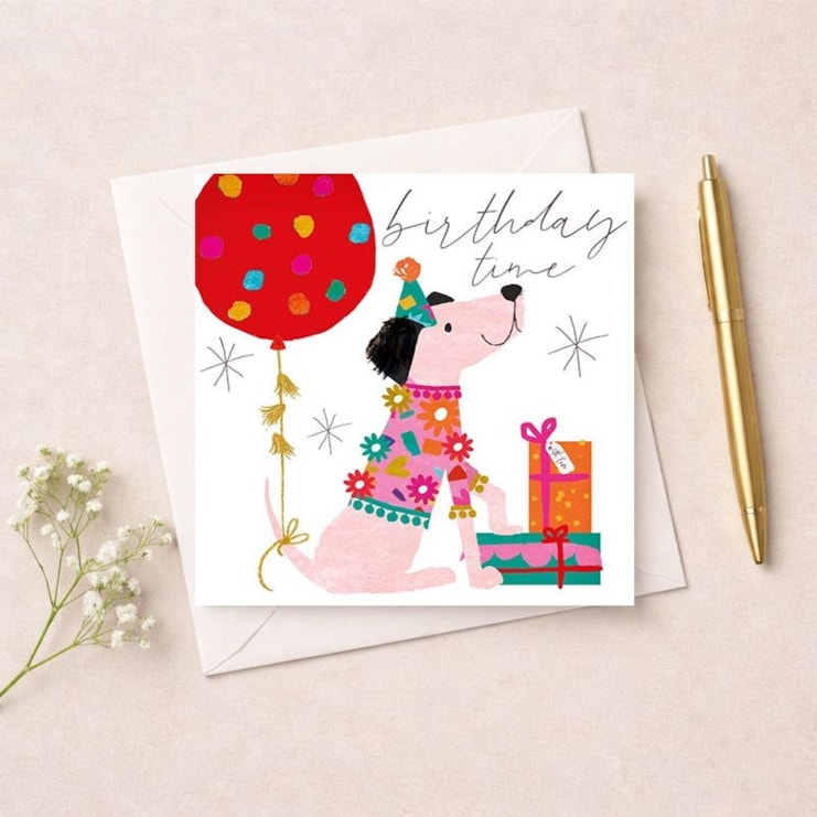 Birthday Card - Dog With Gifts Birthday Card - Dog With Gifts