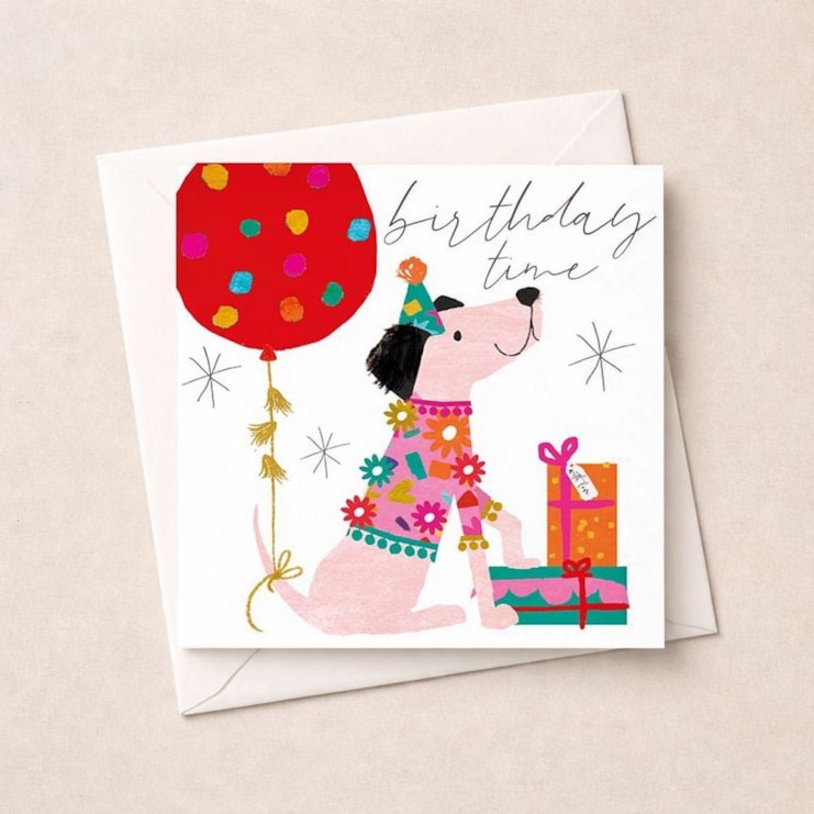 Birthday Card - Dog With Gifts Birthday Card - Dog With Gifts