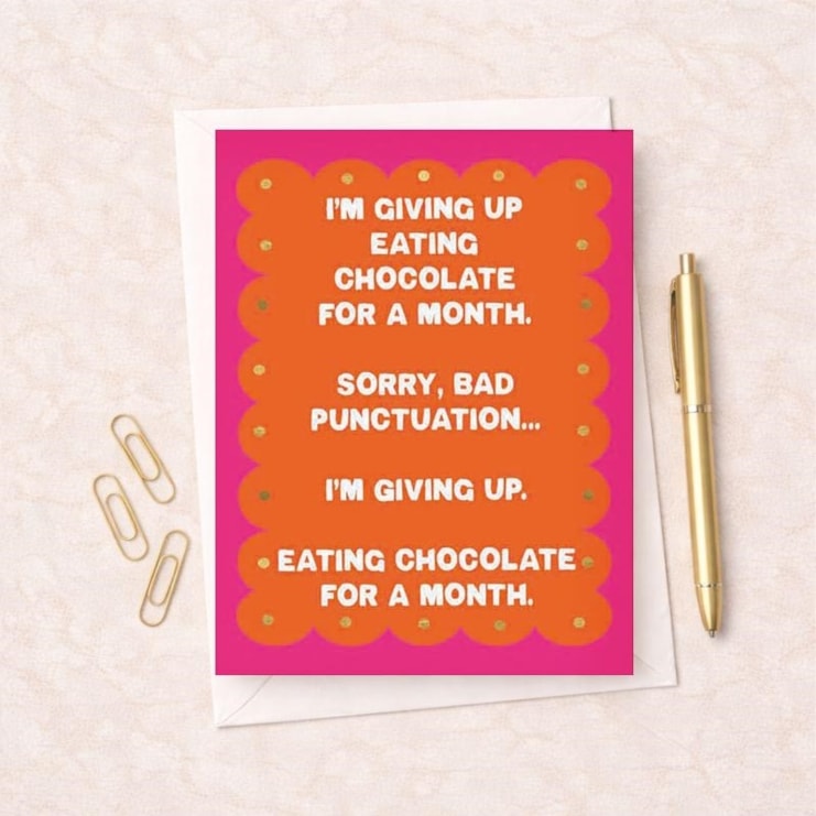 Open Card - Eating Chocolate For A Month
