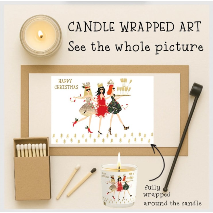 Vanilla Scented Christmas Candle - Tray Of Champagne