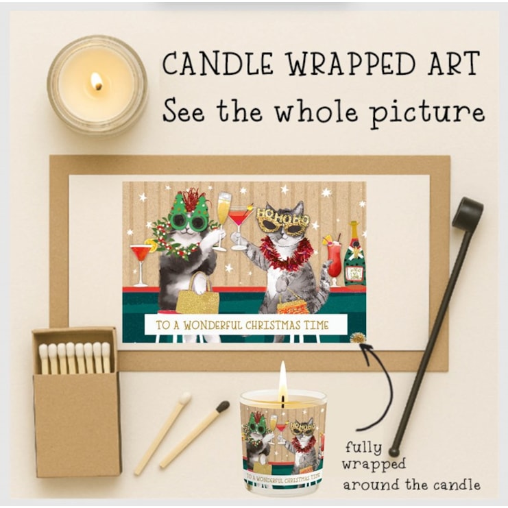 Vanilla Scented Christmas Candle - Party Cats