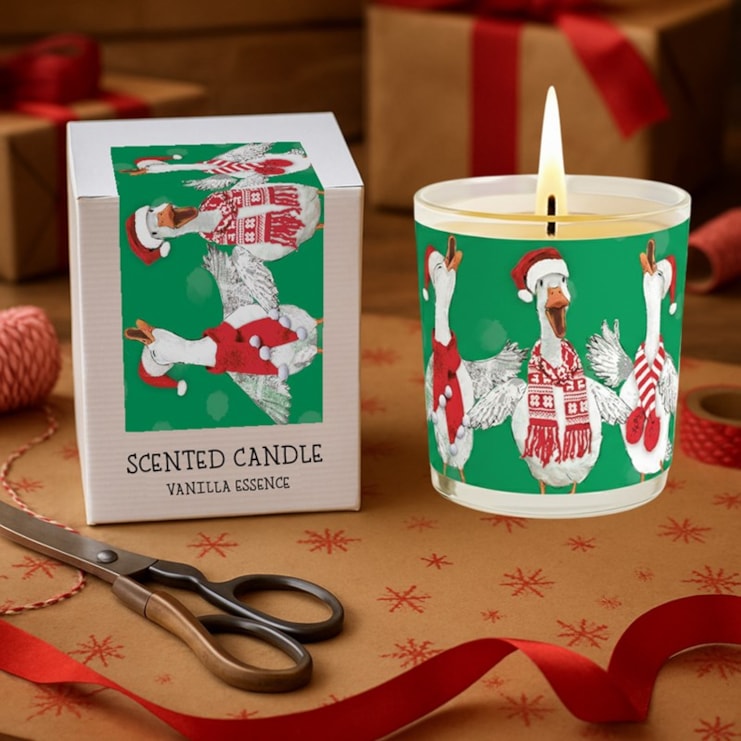 Vanilla Scented Christmas Candle - Christmas Geese