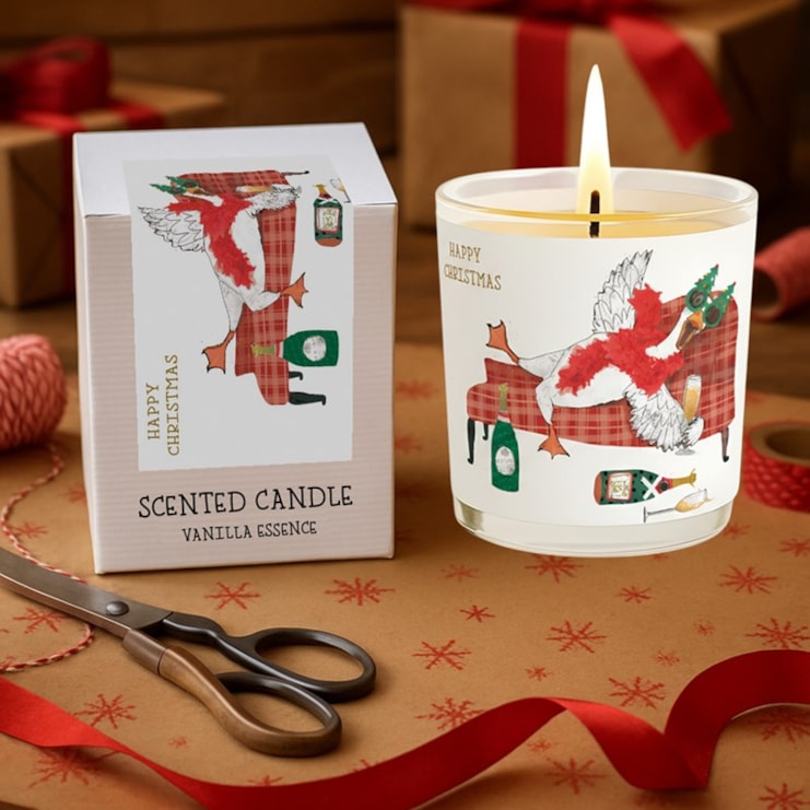 Vanilla Scented Christmas Candle - Goose Drinking Champagne Vanilla Scented Christmas Candle - Goose Drinking Champagne
