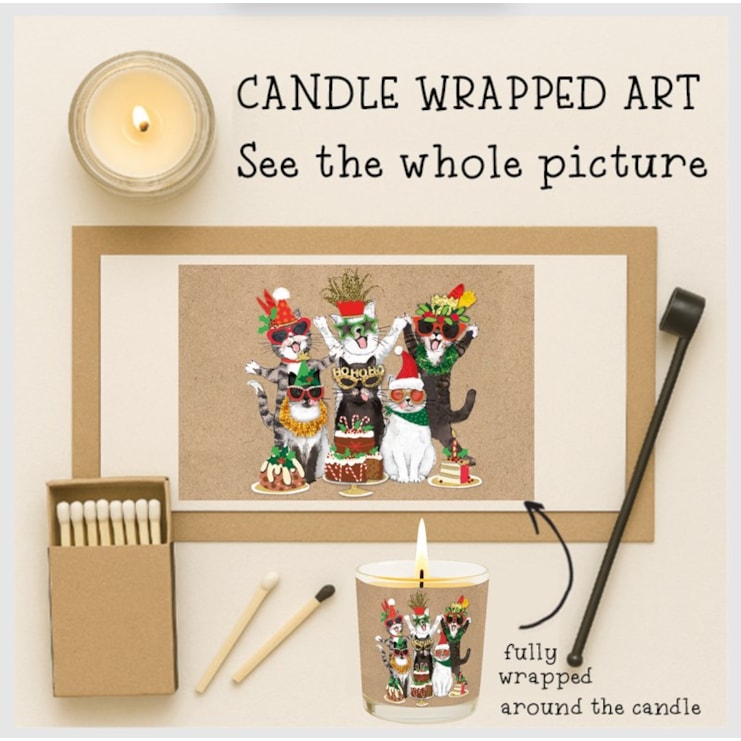 Vanilla Scented Christmas Candle - Christmas Cats