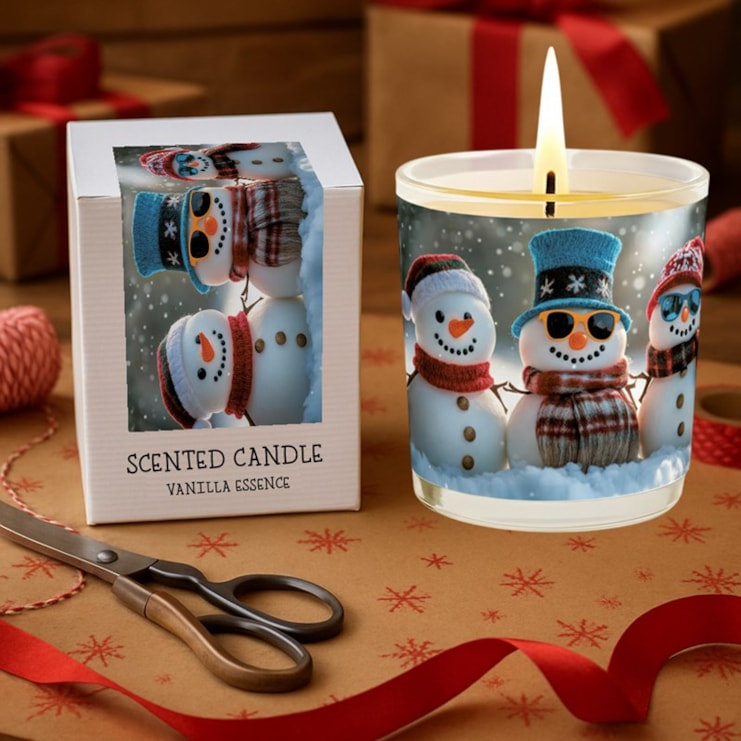 Vanilla Scented Christmas Candle - Snowmen
