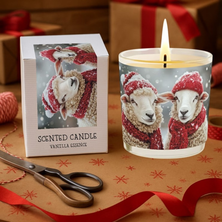 Vanilla Scented Christmas Candle - Sheep