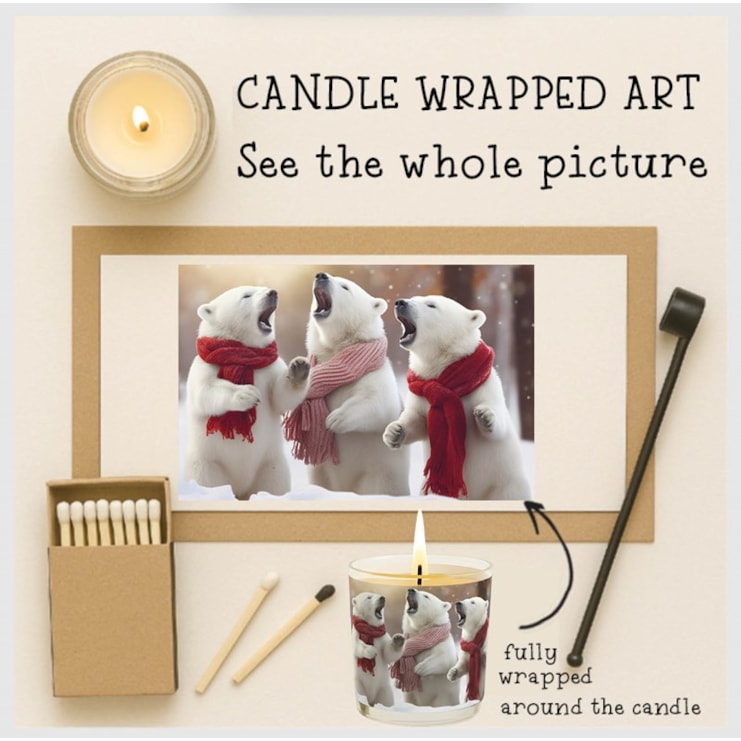 Vanilla Scented Christmas Candle - Polar Bears