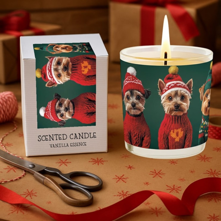 Vanilla Scented Christmas Candle - Wrapped Up Dogs