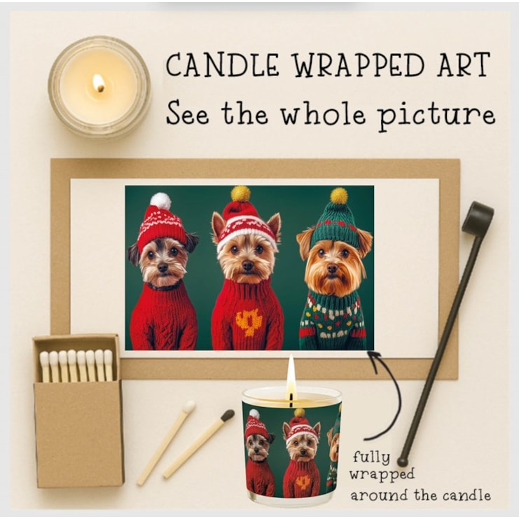 Vanilla Scented Christmas Candle - Wrapped Up Dogs Vanilla Scented Christmas Candle - Wrapped Up Dogs