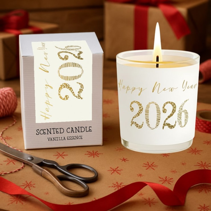 Vanilla Scented Christmas Candle - Happy New Year 2026 Vanilla Scented Christmas Candle - Happy New Year 2026