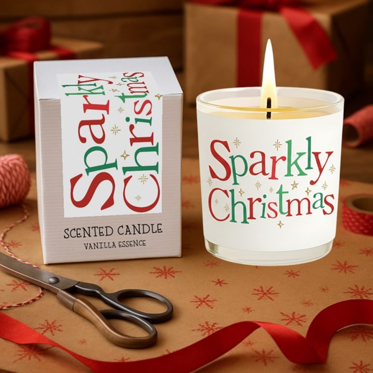Vanilla Scented Christmas Candle - Sparkly Christmas