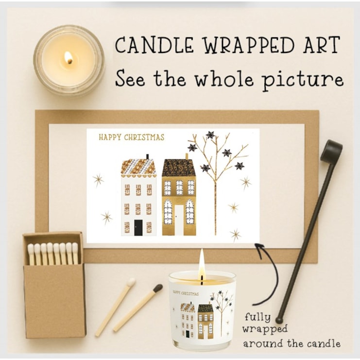 Vanilla Scented Christmas Candle - Happy Christmas Houses Vanilla Scented Christmas Candle - Happy Christmas Houses