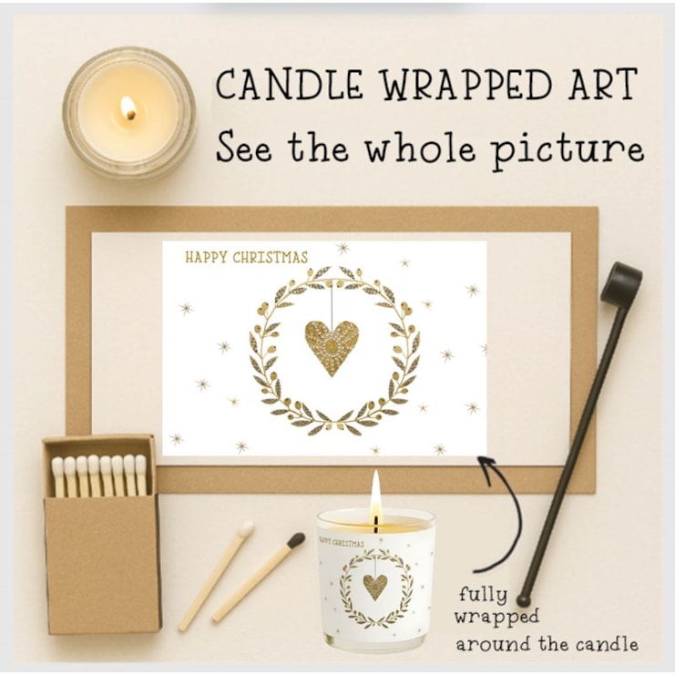 Vanilla Scented Christmas Candle - Gold Wreath Vanilla Scented Christmas Candle - Gold Wreath