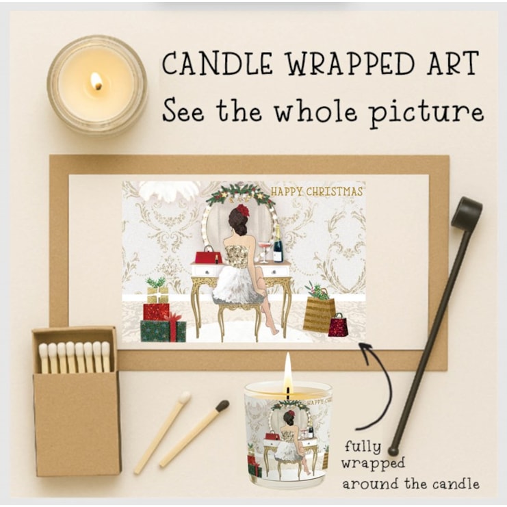 Vanilla Scented Christmas Candle - Lady Sat At Dressing Table
