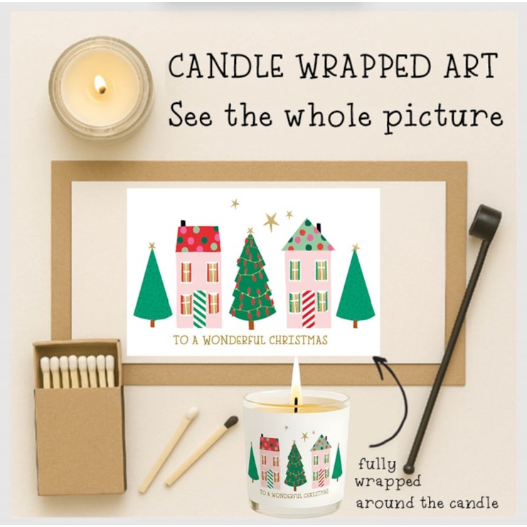 Vanilla Scented Christmas Candle - Christmas Trees & Houses Vanilla Scented Christmas Candle - Christmas Trees & Houses