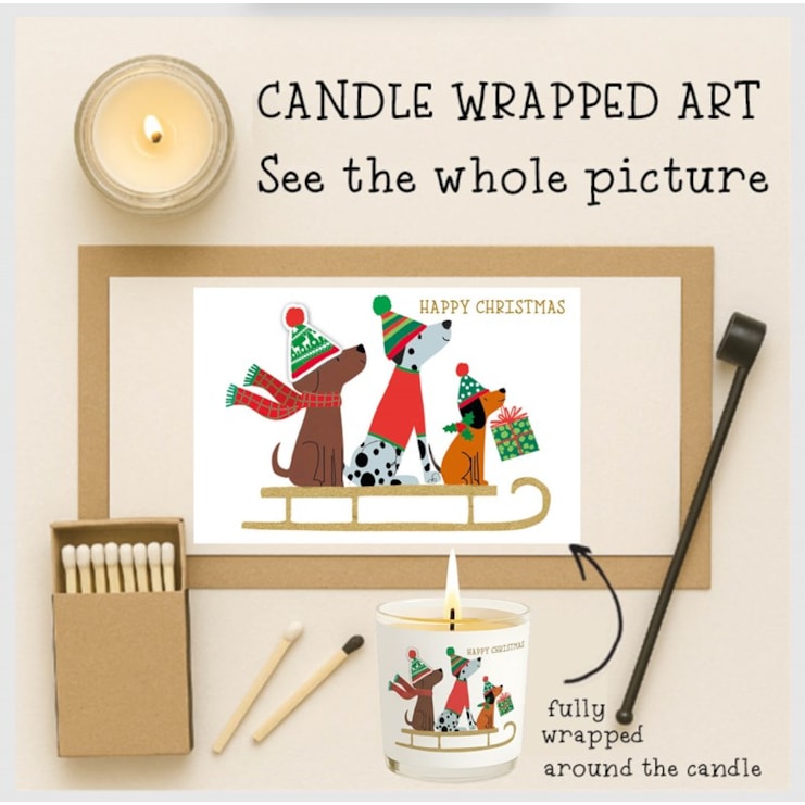 Vanilla Scented Christmas Candle - Dogs On A Sleigh Vanilla Scented Christmas Candle - Dogs On A Sleigh