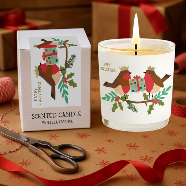 Vanilla Scented Christmas Candle - Two Robins