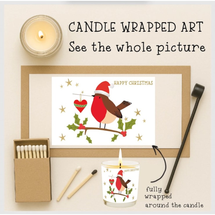 Vanilla Scented Christmas Candle - Robin On A Branch Vanilla Scented Christmas Candle - Robin On A Branch