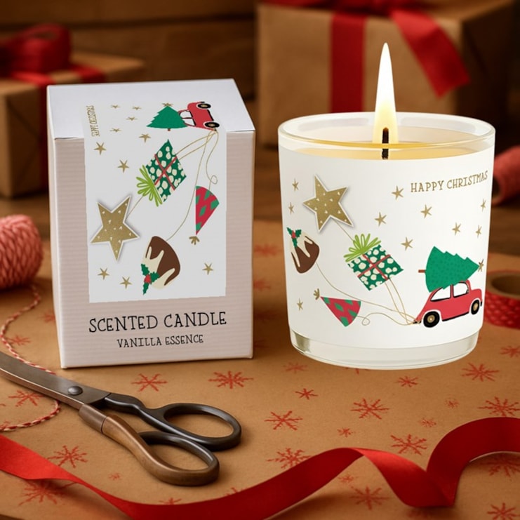 Vanilla Scented Christmas Candle - Christmas Car Vanilla Scented Christmas Candle - Christmas Car