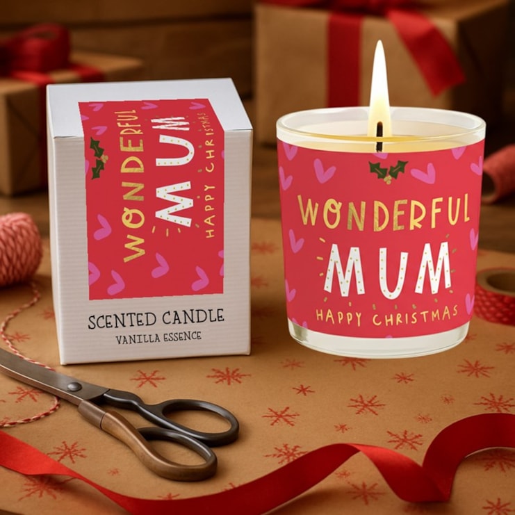 Vanilla Scented Christmas Candle - Wonderful Mum Vanilla Scented Christmas Candle - Wonderful Mum