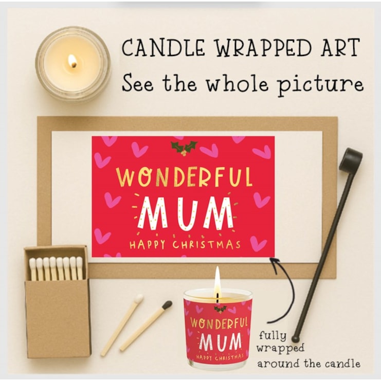 Vanilla Scented Christmas Candle - Wonderful Mum Vanilla Scented Christmas Candle - Wonderful Mum